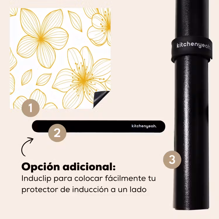 Protector de inducción - Flores - Patrón - Ilustración - Amarillo — 8