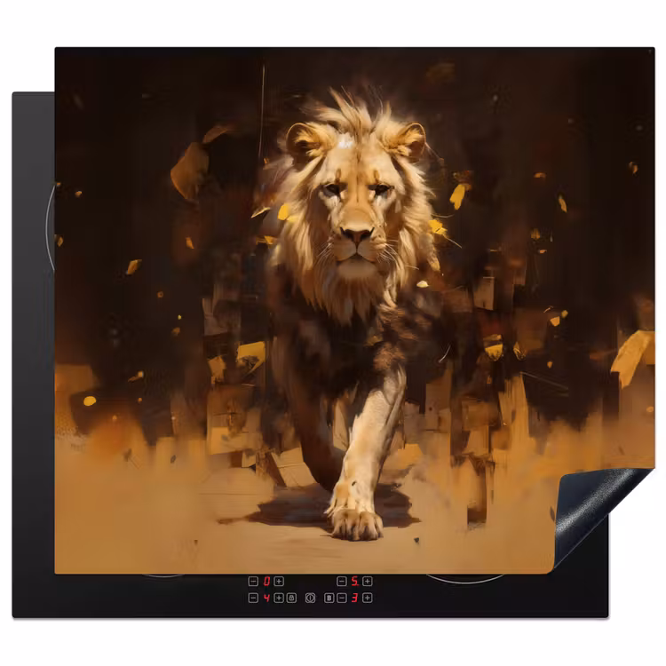 Protector de inducción - León - Pintado - Abstracto - Oro — 1