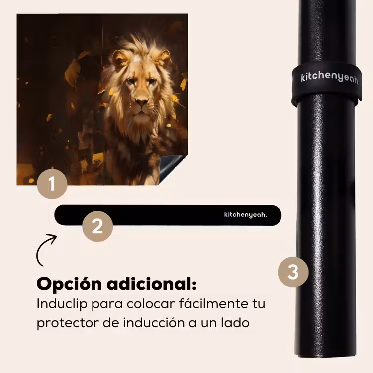 Protector de inducción - León - Pintado - Abstracto - Oro — 8