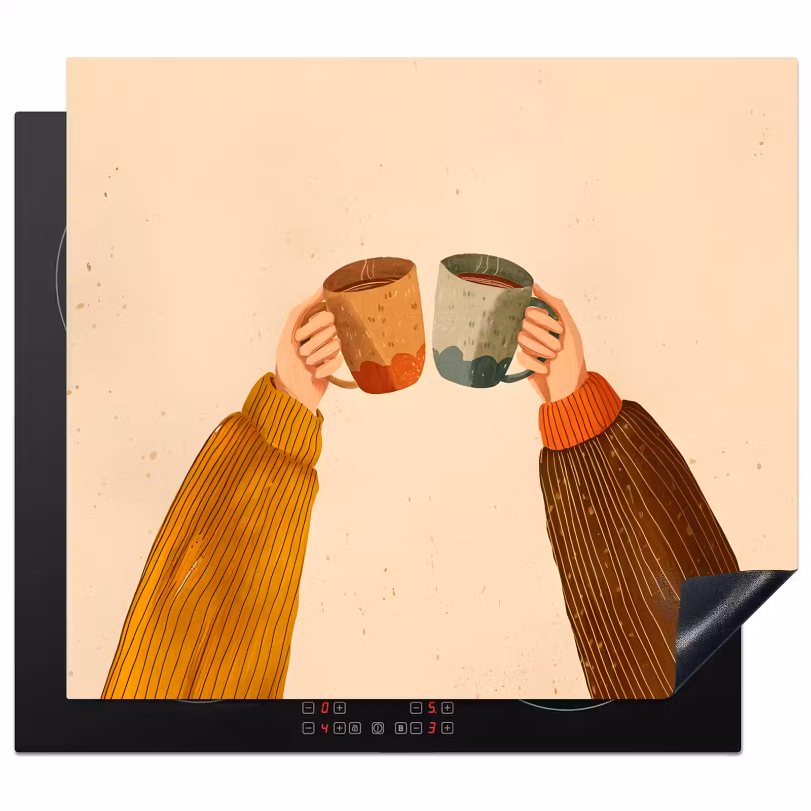 Protector de inducción - Ilustración - Tazas - Cheers - Marrón — 1