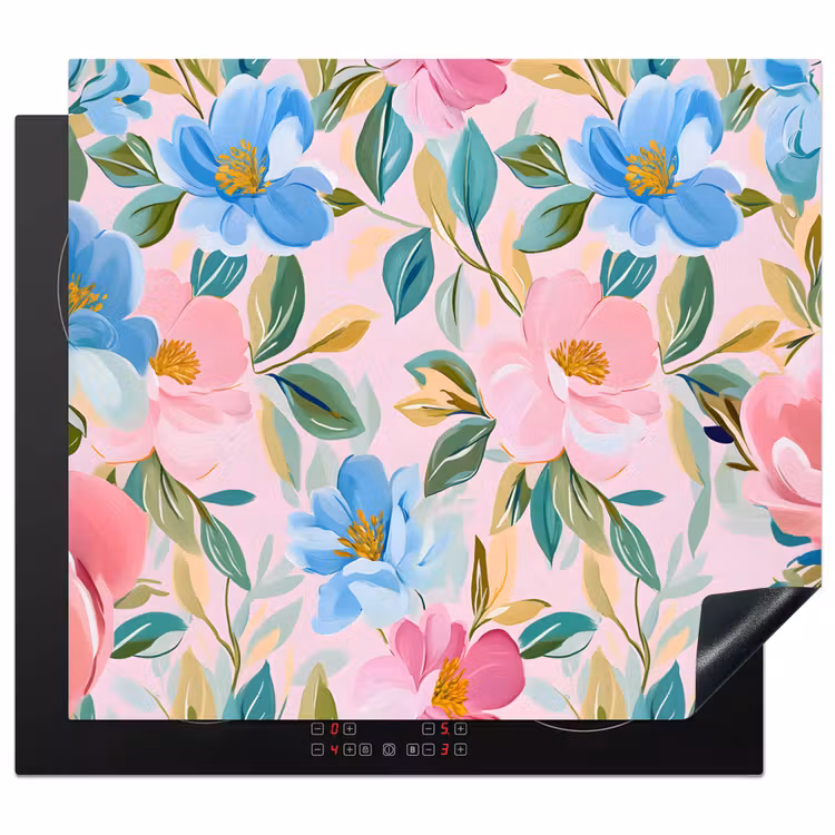 Protector de inducción - Azul - Rosa - Flores — 1