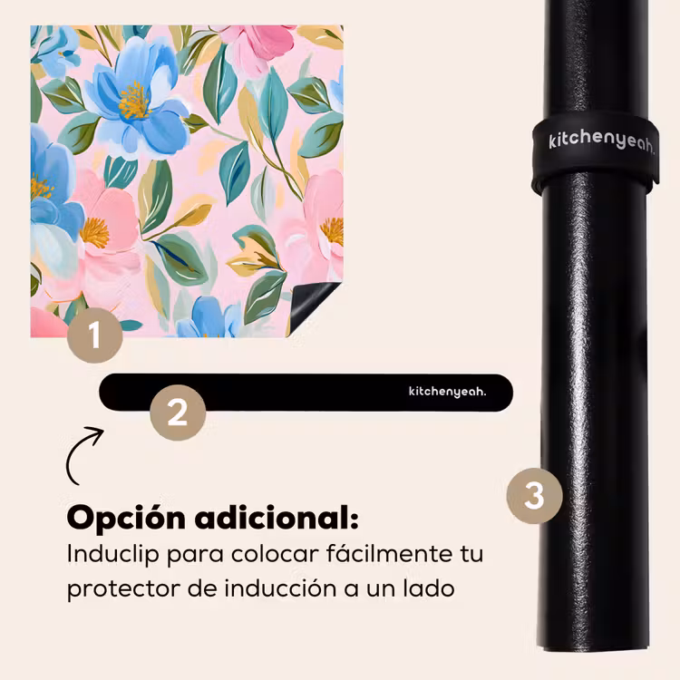 Protector de inducción - Azul - Rosa - Flores — 8