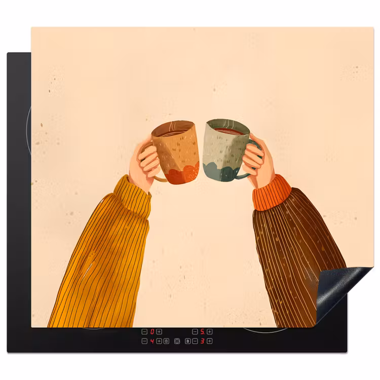 Protector de inducción - Ilustración - Tazas - Cheers - Marrón — 1