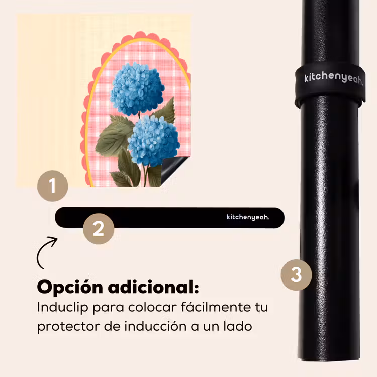 Protector de inducción - Flores - Azul - Lista - Hojas — 8