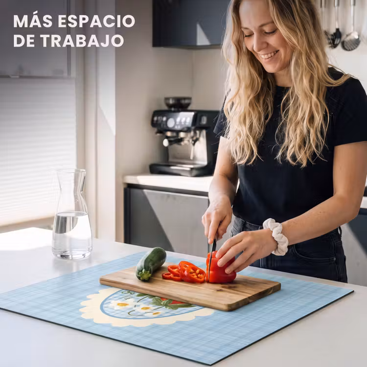 Protector de inducción - Fresas - Marco - Rojo - A cuadros — 5
