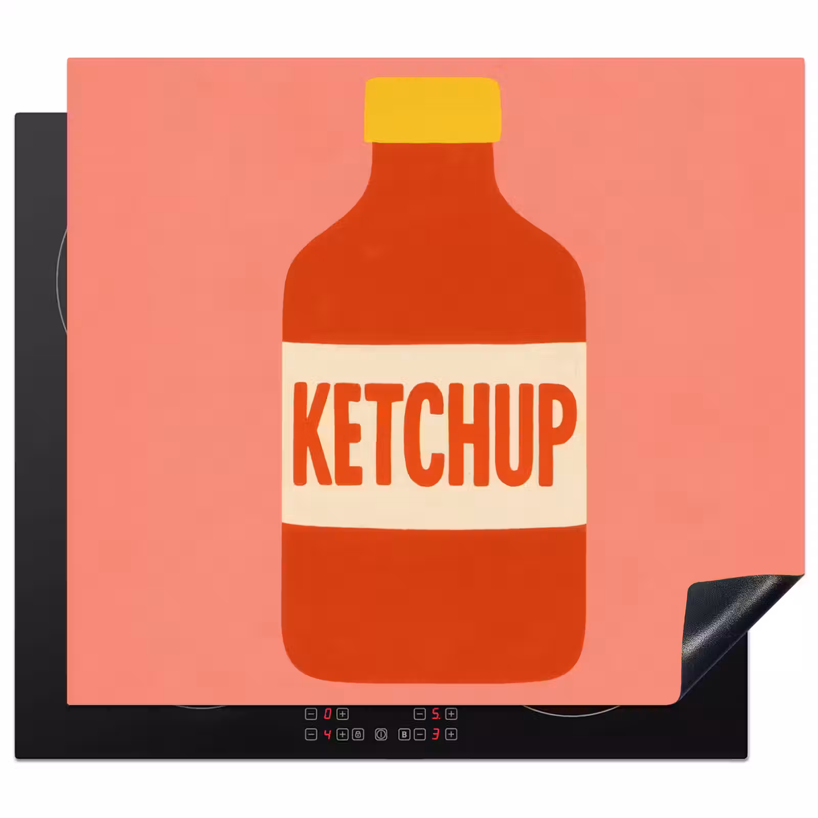 Protector de inducción - Ketchup - Botella - Rojo - Minimalista — 1