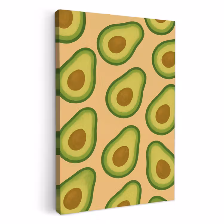 Lienzos decorativos - Aguacate - Patrón - Verde - Hueso — 1