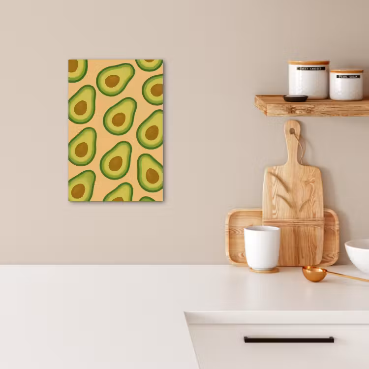 Lienzos decorativos - Aguacate - Patrón - Verde - Hueso — 2