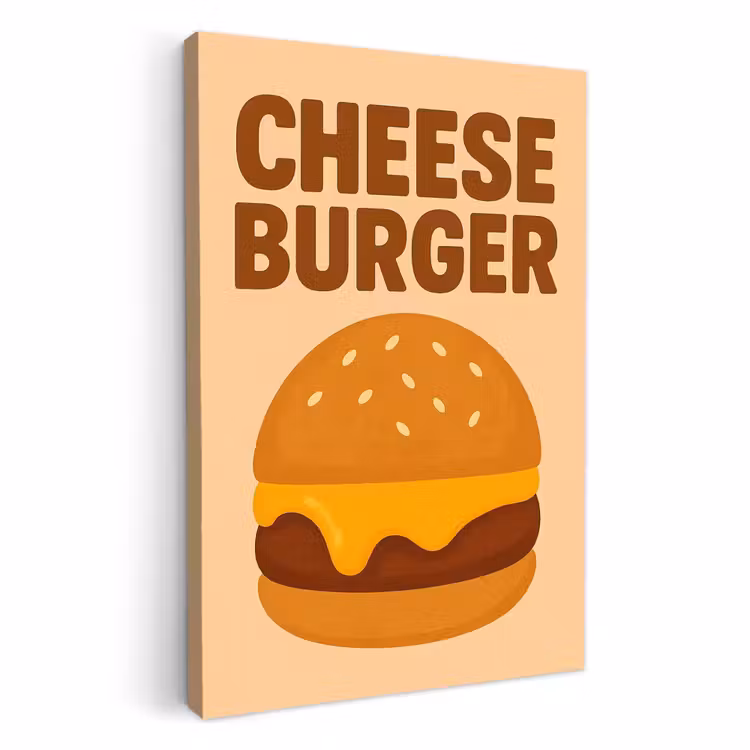 Lienzos decorativos - Cheeseburger - Minimalista - Amarillo — 2