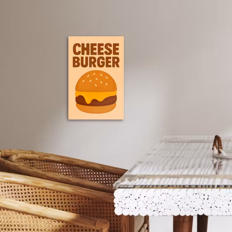 Lienzos decorativos - Cheeseburger - Minimalista - Amarillo — 3
