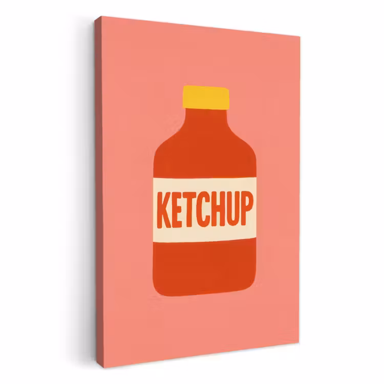 Lienzos decorativos - Ketchup - Botella - Rojo - Minimalista — 2