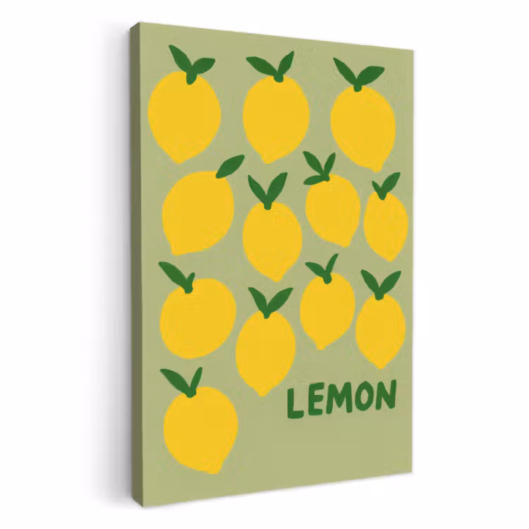 Lienzos decorativos - Limones - Hojas - Amarillo - Patrón — 2