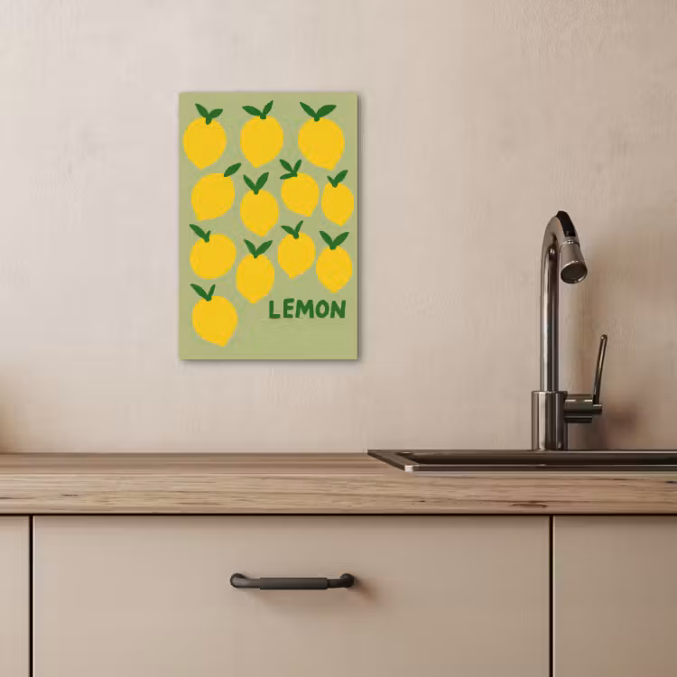 Lienzos decorativos - Limones - Hojas - Amarillo - Patrón — 4