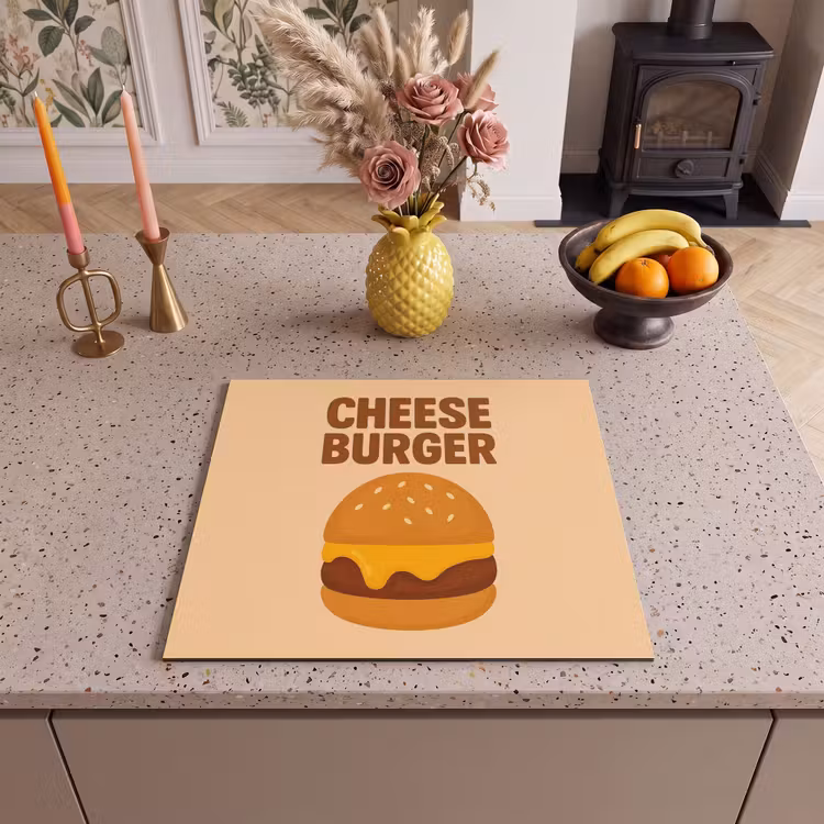 Protector de inducción - Cheeseburger - Minimalista - Amarillo — 3