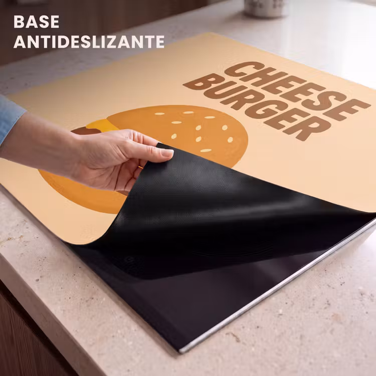 Protector de inducción - Cheeseburger - Minimalista - Amarillo — 6