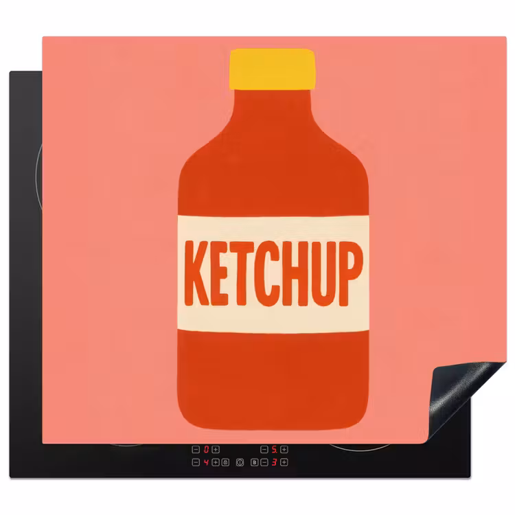 Protector de inducción - Ketchup - Botella - Rojo - Minimalista — 1