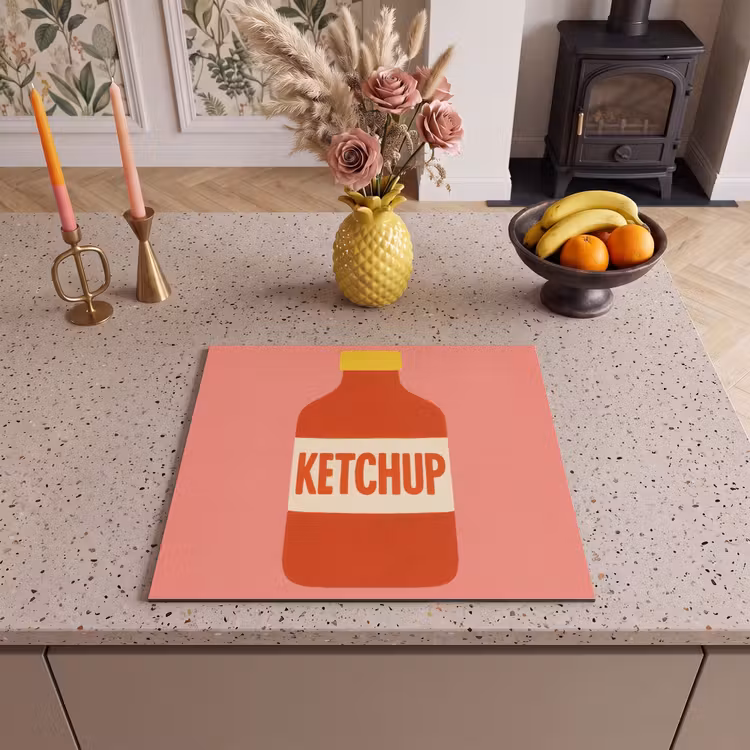 Protector de inducción - Ketchup - Botella - Rojo - Minimalista — 3