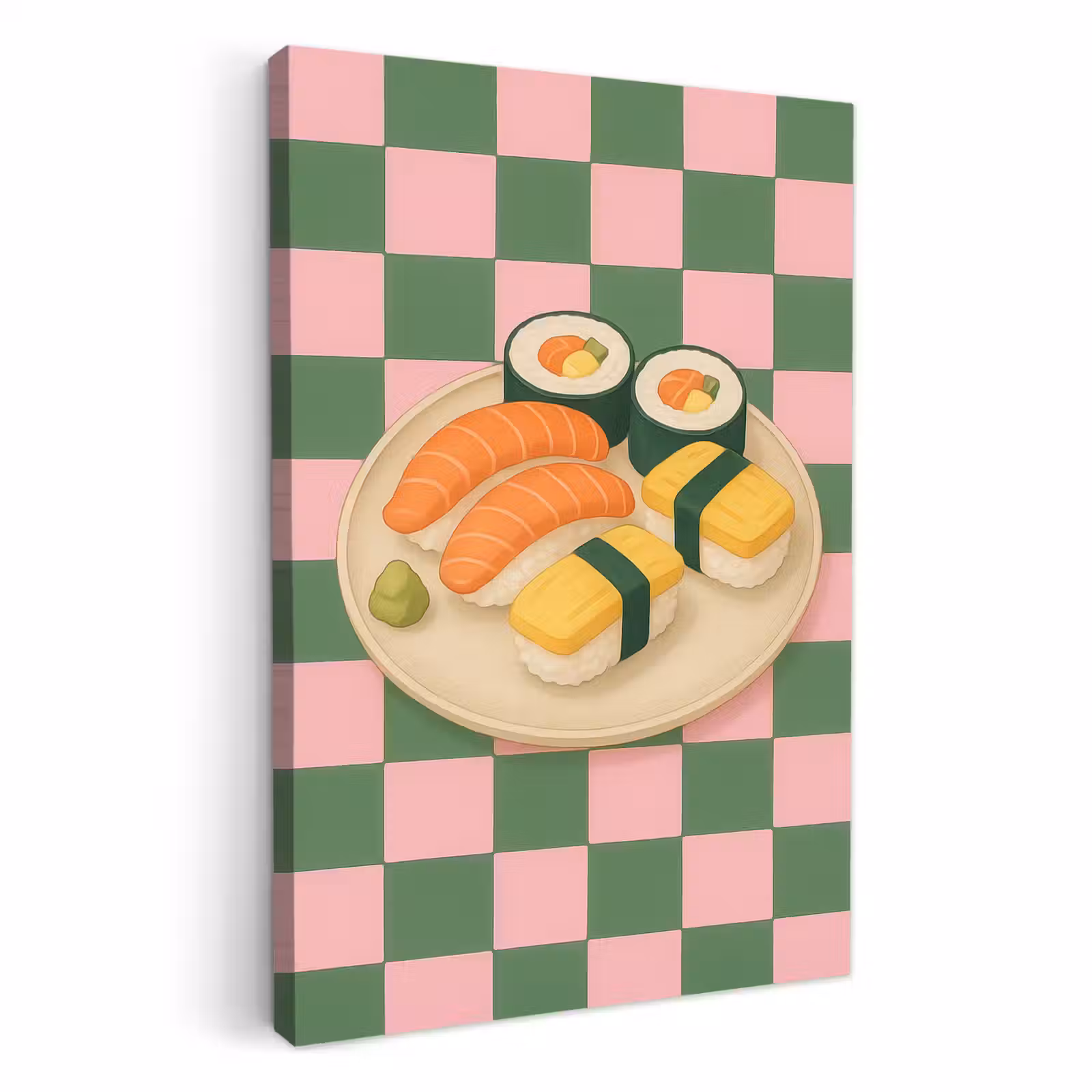 Lienzos decorativos - Sushi - Plato - Bloqueado - Verde — 1