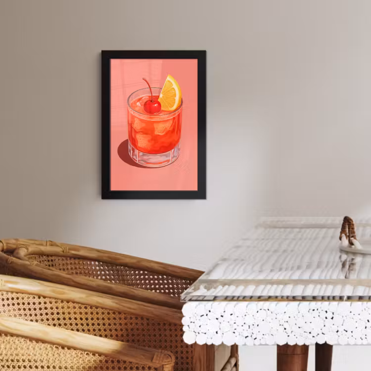 Cuadros enmarcados - Vaso - Cubitos de hielo - Limón - Cereza — 3