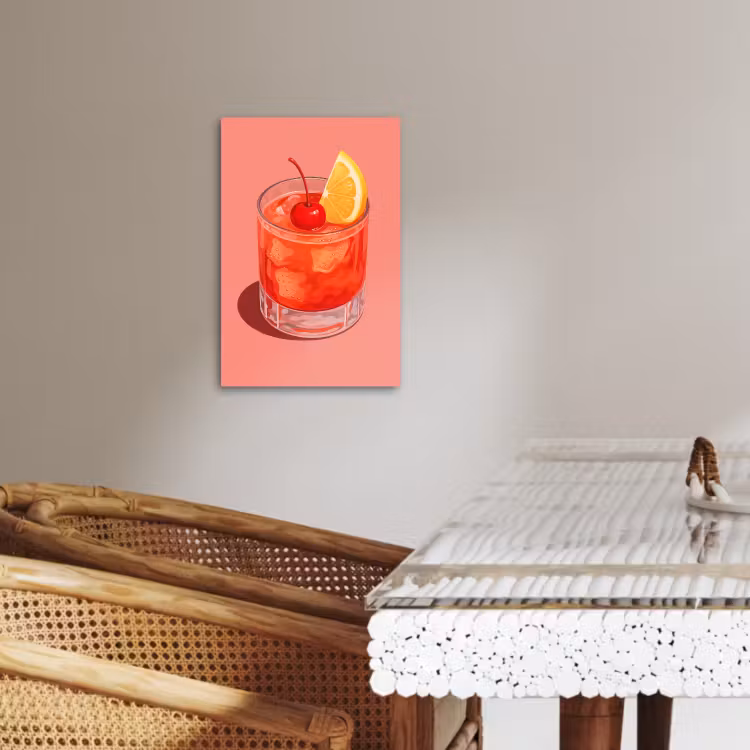 Lienzos decorativos - Vaso - Cubitos de hielo - Limón - Cereza — 2