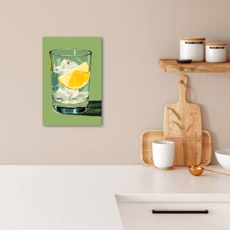 Lienzos decorativos - Vaso - Limón - Cubitos de hielo - Verde — 3