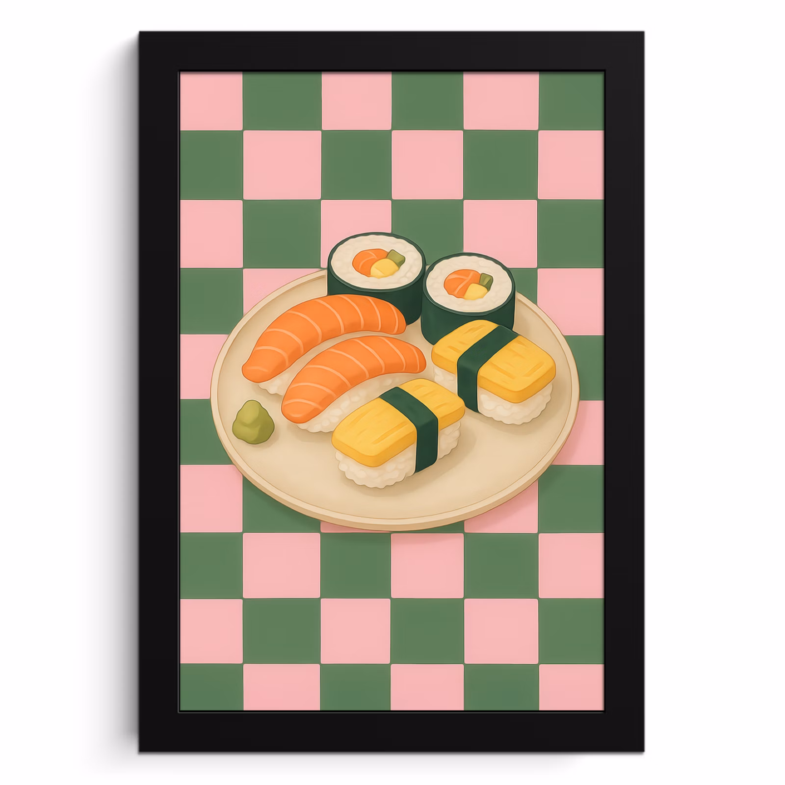 Cuadros enmarcados - Sushi - Plato - Bloqueado - Verde — 1