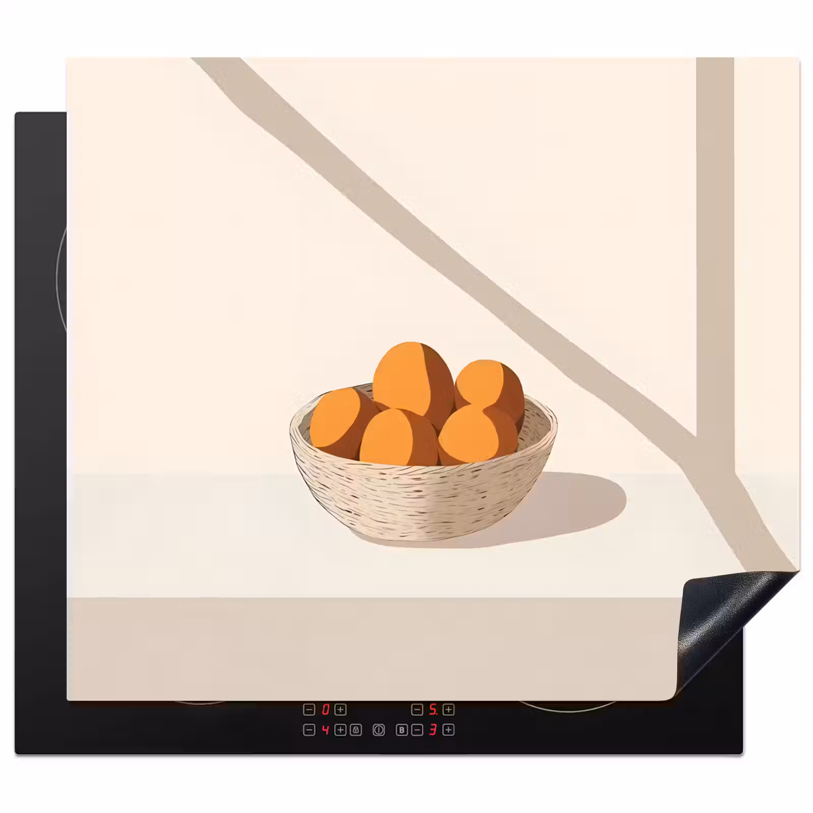 Protector de inducción - Cesta - Fruta - Minimalista - Naranja — 1