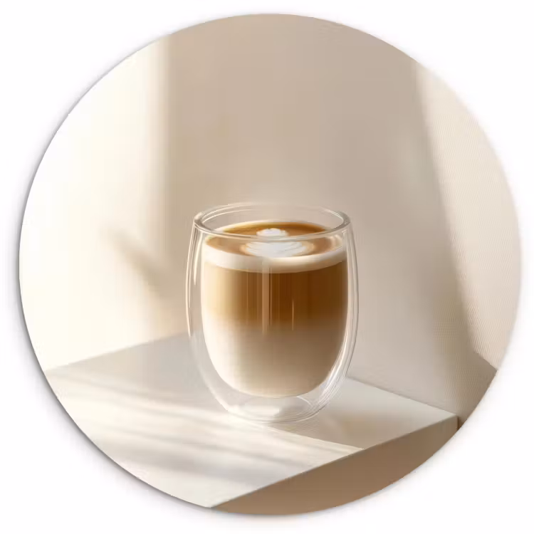 Cuadro redondo - Taza - Latte - Minimalista - Sombra — 1
