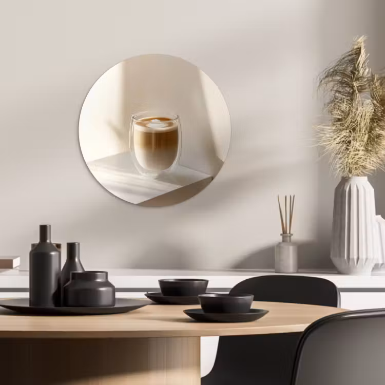 Cuadro redondo - Taza - Latte - Minimalista - Sombra — 3