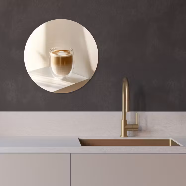 Cuadro redondo - Taza - Latte - Minimalista - Sombra — 4