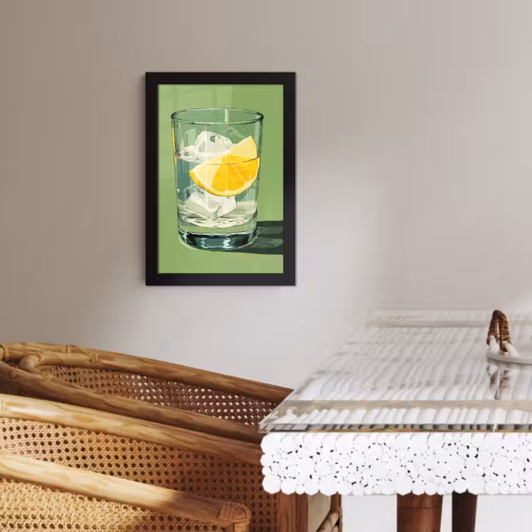 Cuadros enmarcados - Vaso - Limón - Cubitos de hielo - Verde — 4