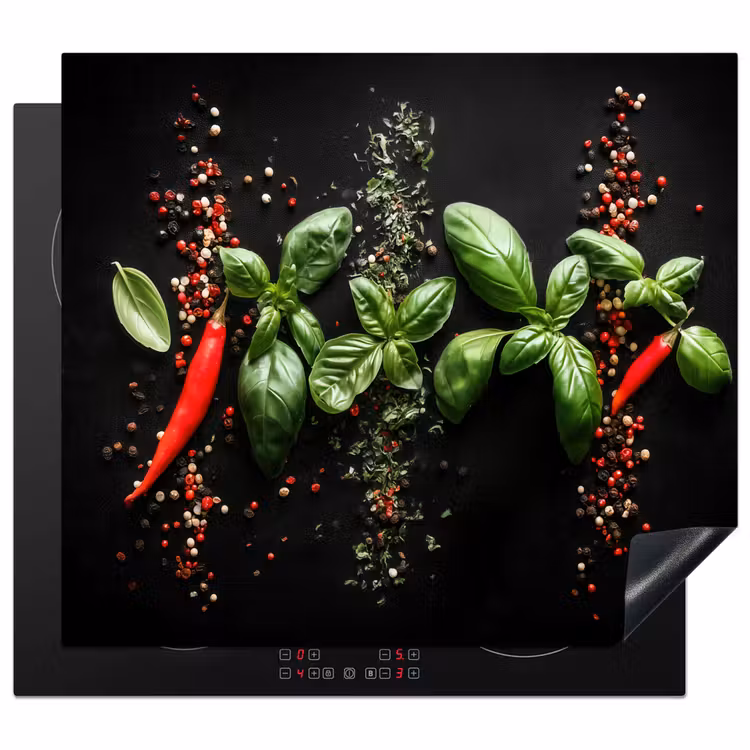 Protector de inducción - Guindilla - Albahaca - Hojas - Roja — 1