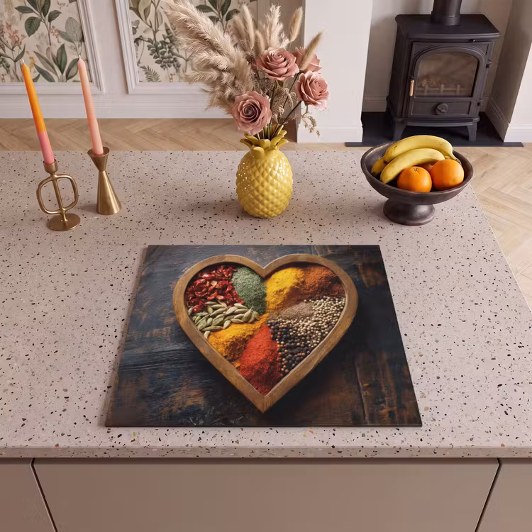 Protector de inducción - Madera - Corazón - Colorido - Especias — 3