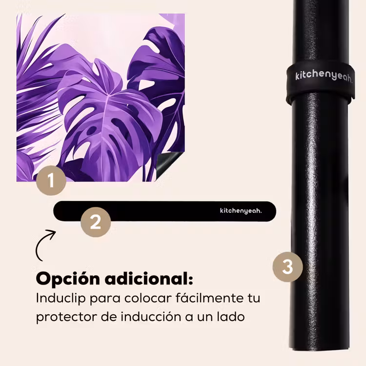 Protector de inducción - Hojas - Violeta - Tropical - Abstracto — 8