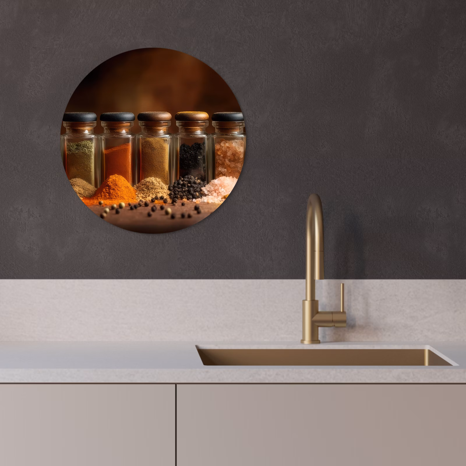 KitchenYeah - Cocina - Círculo mural Forex - Tarros - Hierbas - Especias - Cereales — 1