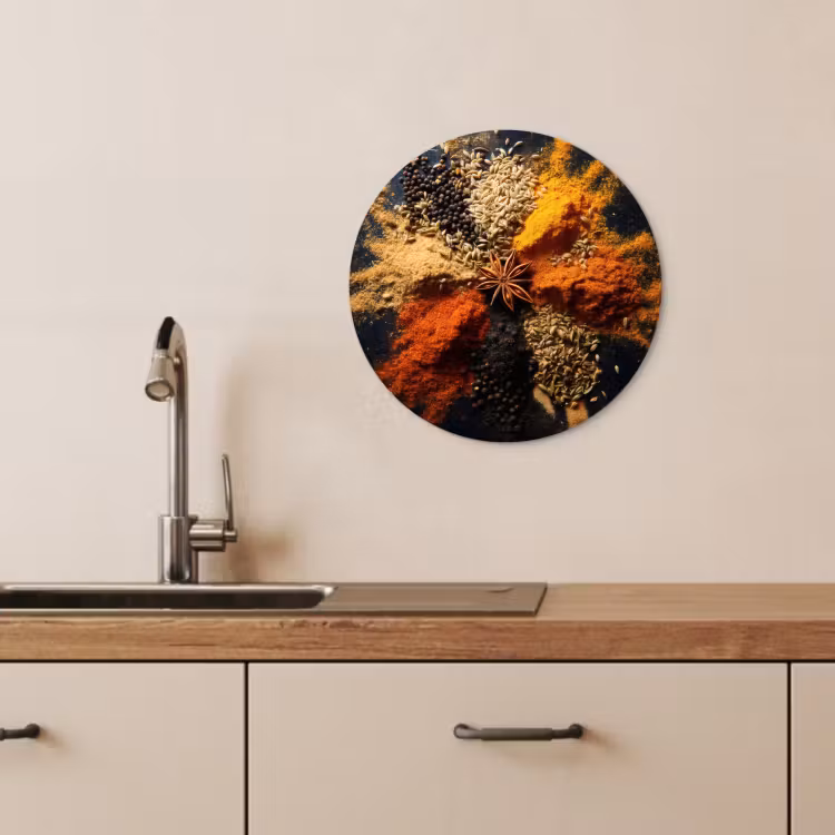 KitchenYeah - Cocina - Círculo mural Forex - Especias - Explosión - Naranja — 3