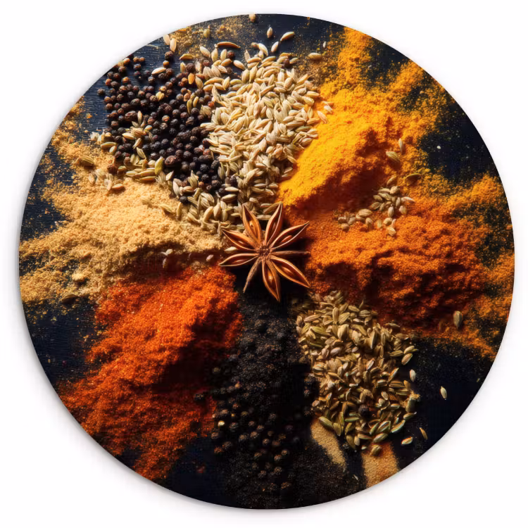 KitchenYeah - Cocina - Círculo mural Forex - Especias - Explosión - Naranja — 4