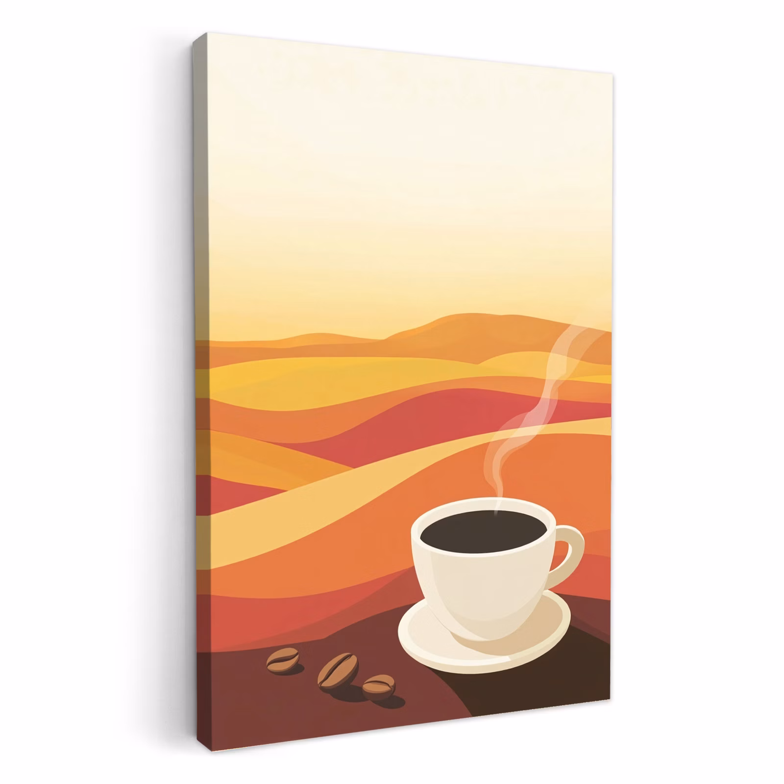 KitchenYeah - Cocina - Lienzo - Café - Paisaje - Naranja - Granos de café — 1
