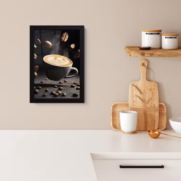 Cuadros enmarcados - Capuchino - Taza - Judías - Marrón — 2