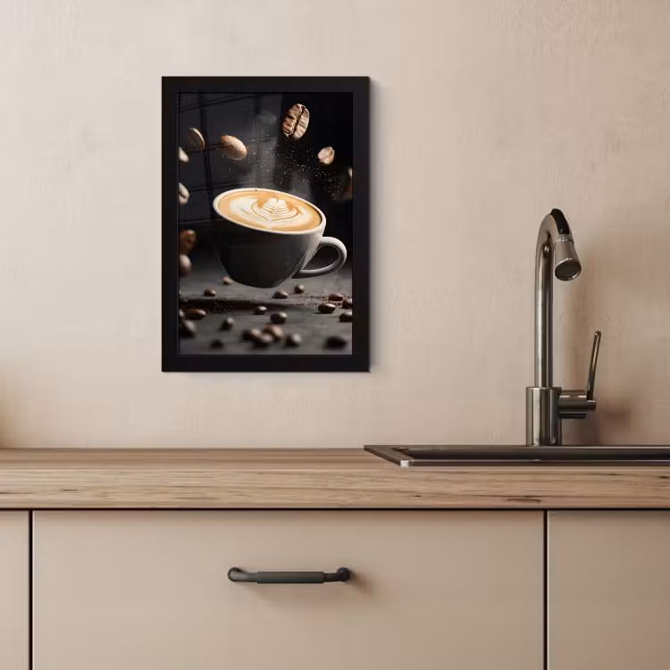 Cuadros enmarcados - Capuchino - Taza - Judías - Marrón — 4