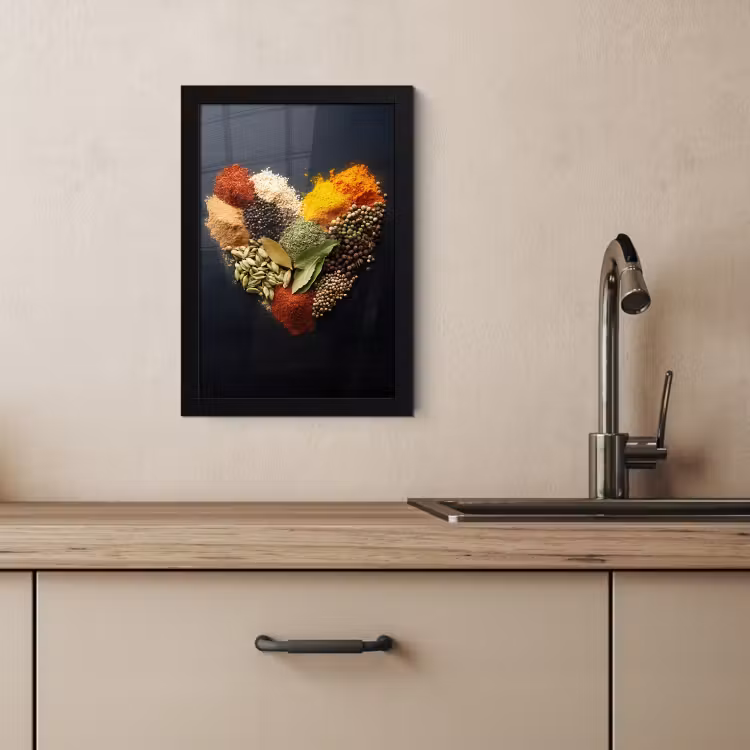 Cuadros enmarcados - Especias - Mix - Forma de corazón - Negro — 3