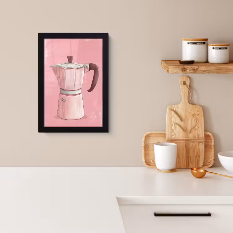 Cuadros enmarcados - Rosa - Taza - Ilustración - Café — 2