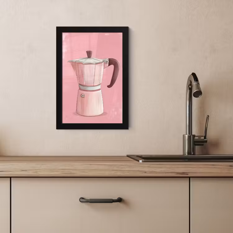 Cuadros enmarcados - Rosa - Taza - Ilustración - Café — 3
