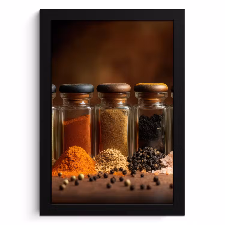 Cuadros enmarcados - Tarros - Hierbas - Especias - Cereales — 1