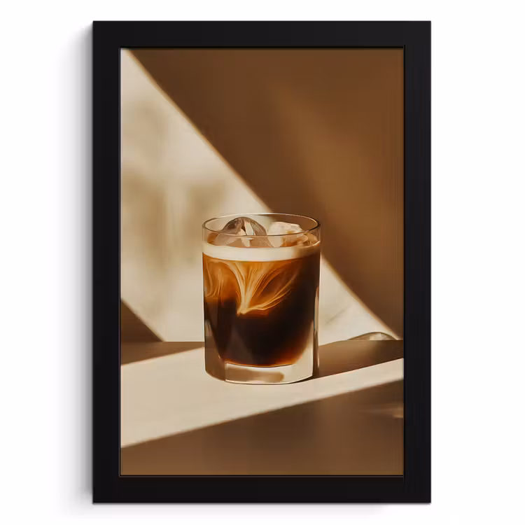 Cuadros enmarcados - Vaso - Café helado - Sombra - Marrón — 1