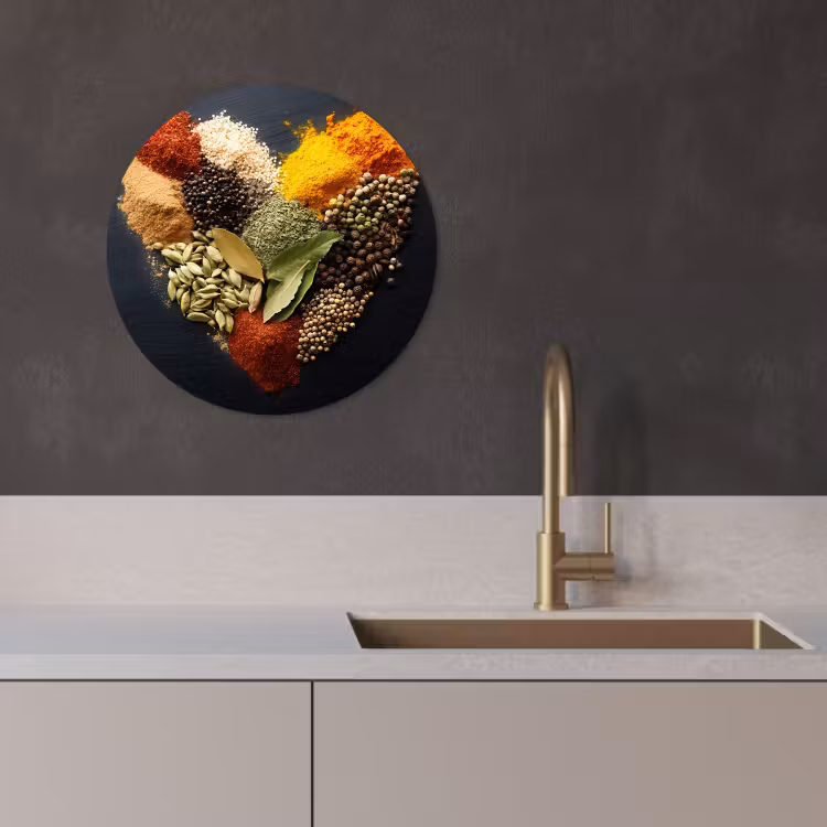 KitchenYeah - Cocina - Círculo mural Forex - Especias - Mix - Forma de corazón - Negro — 4