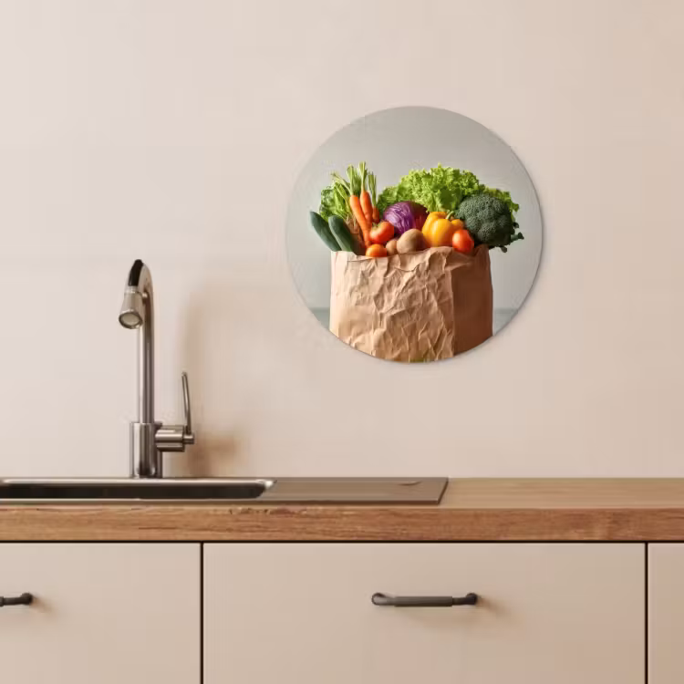 KitchenYeah - Cocina - Círculo mural Forex - Papeles - Comestibles - Colorido — 2