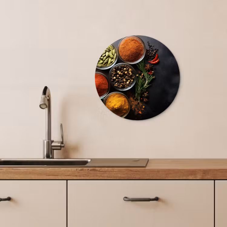 KitchenYeah - Cocina - Círculo mural Forex - Vasos - Bandejas - Hojas - Hierbas — 2
