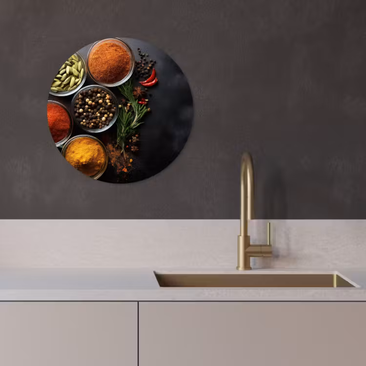 KitchenYeah - Cocina - Círculo mural Forex - Vasos - Bandejas - Hojas - Hierbas — 3