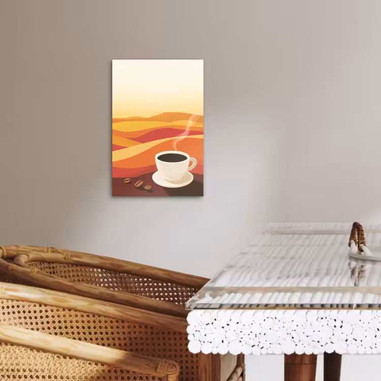 KitchenYeah - Cocina - Lienzo - Café - Paisaje - Naranja - Granos de café — 3